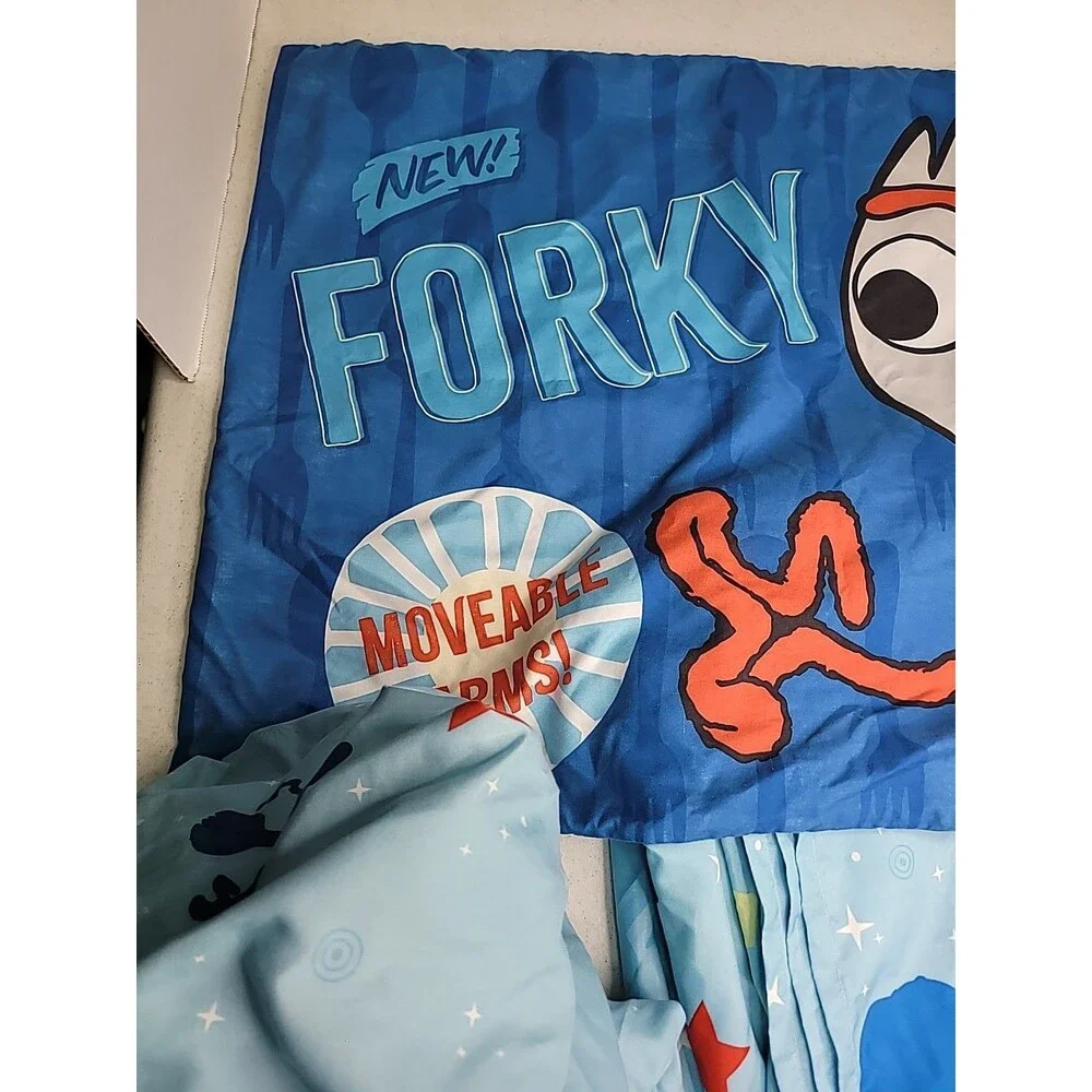 Toy Story 4 Twin Sheet  Blue Fitted and Flat Sheet Plus 1 Pillowcase